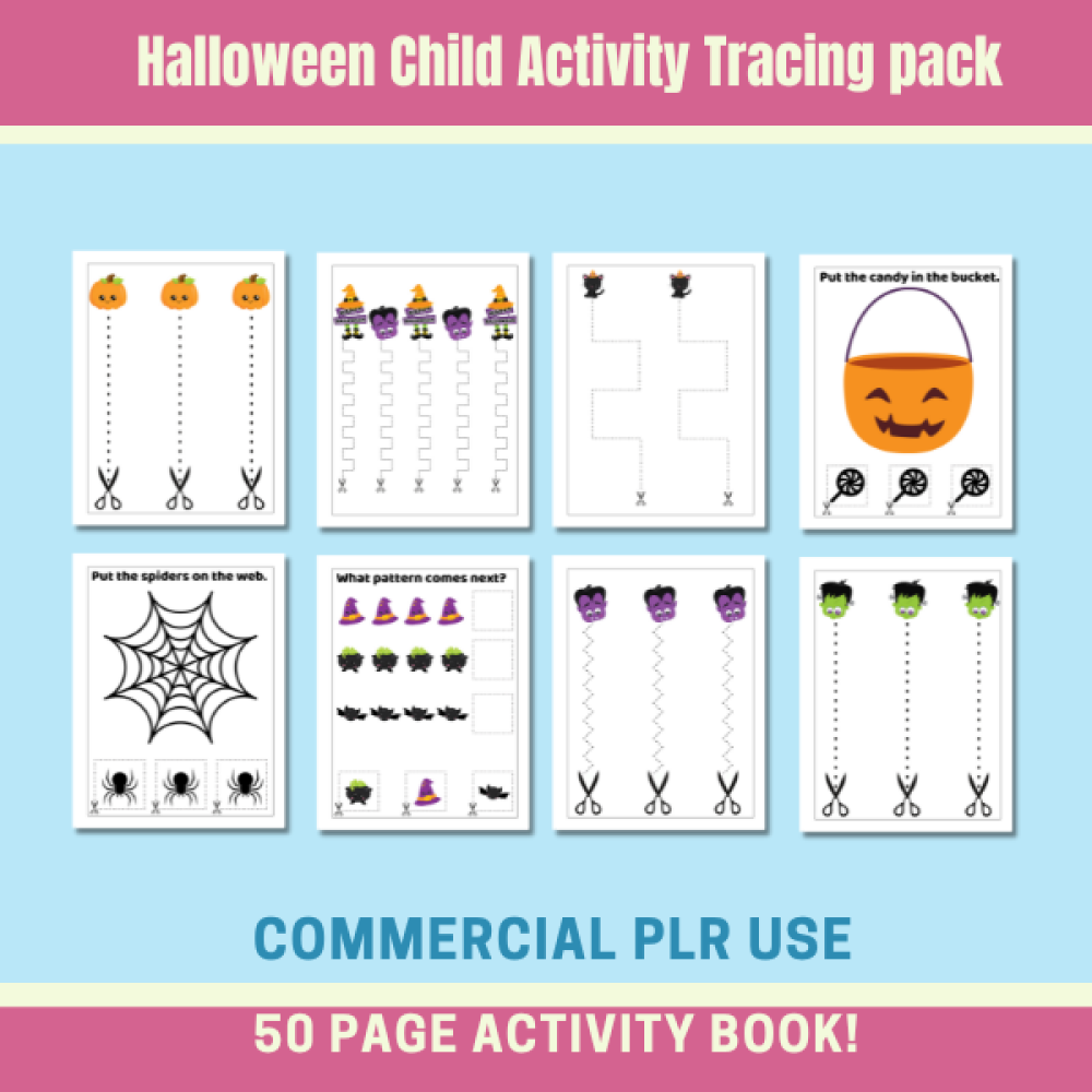 Halloween Child Activity Tracing Pack