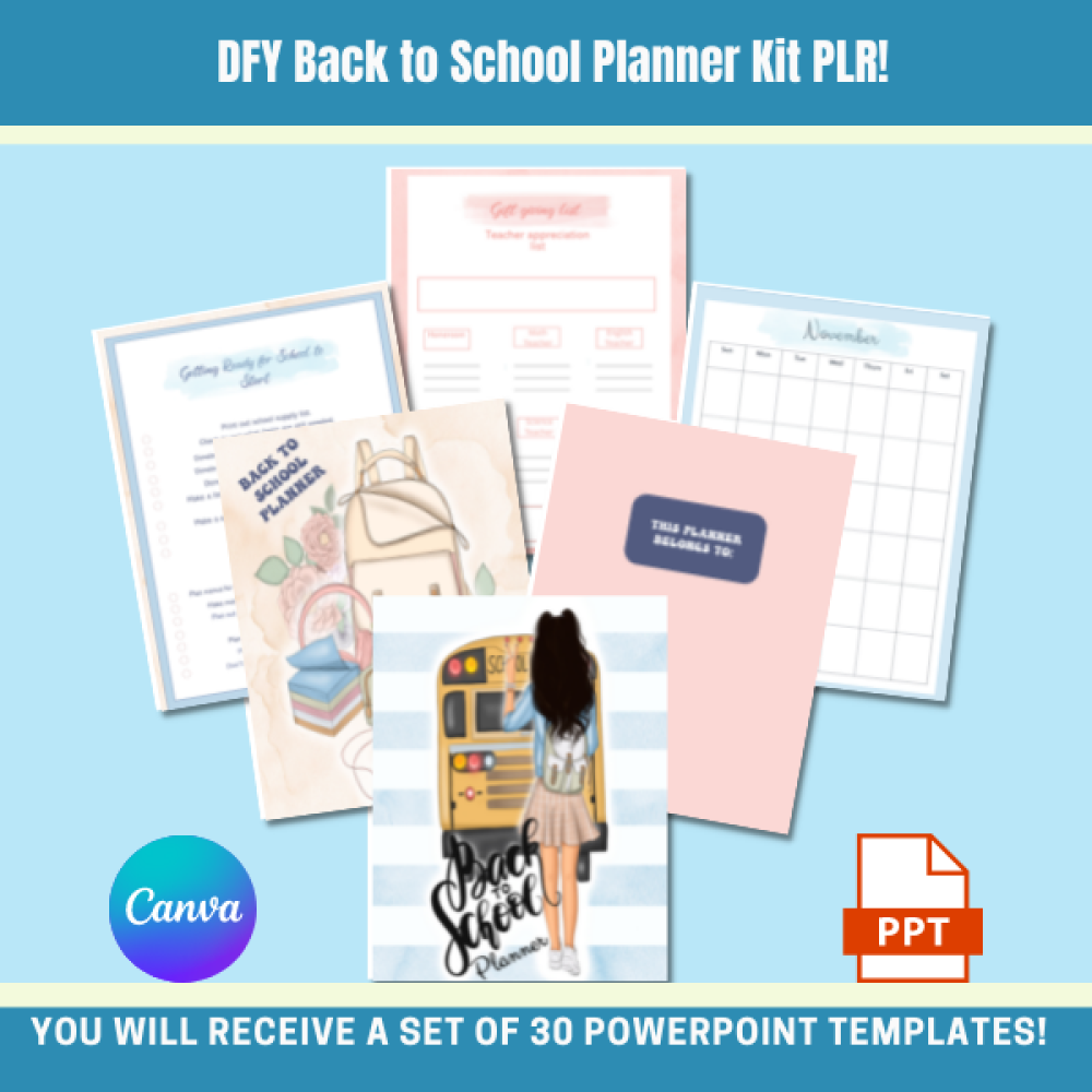 DFY Back To School Planner Kit PLR