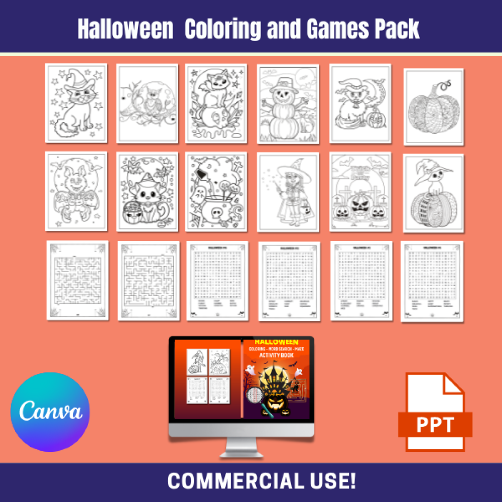 The Ultimate Halloween Coloring and Game Pack