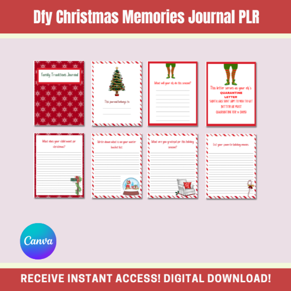 DFY Christmas Family Traditions Journal PLR