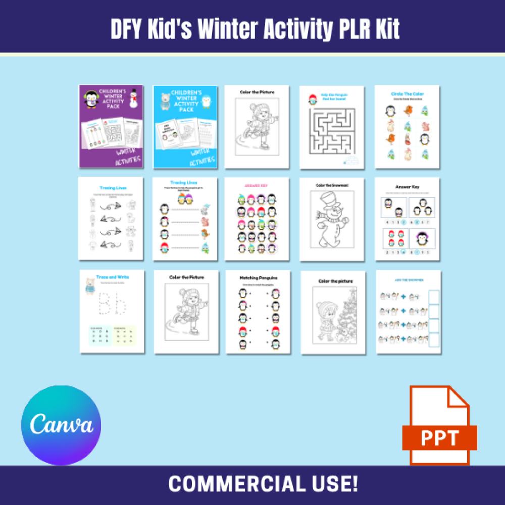 DFY Kid's Winter Activity Pack PLR