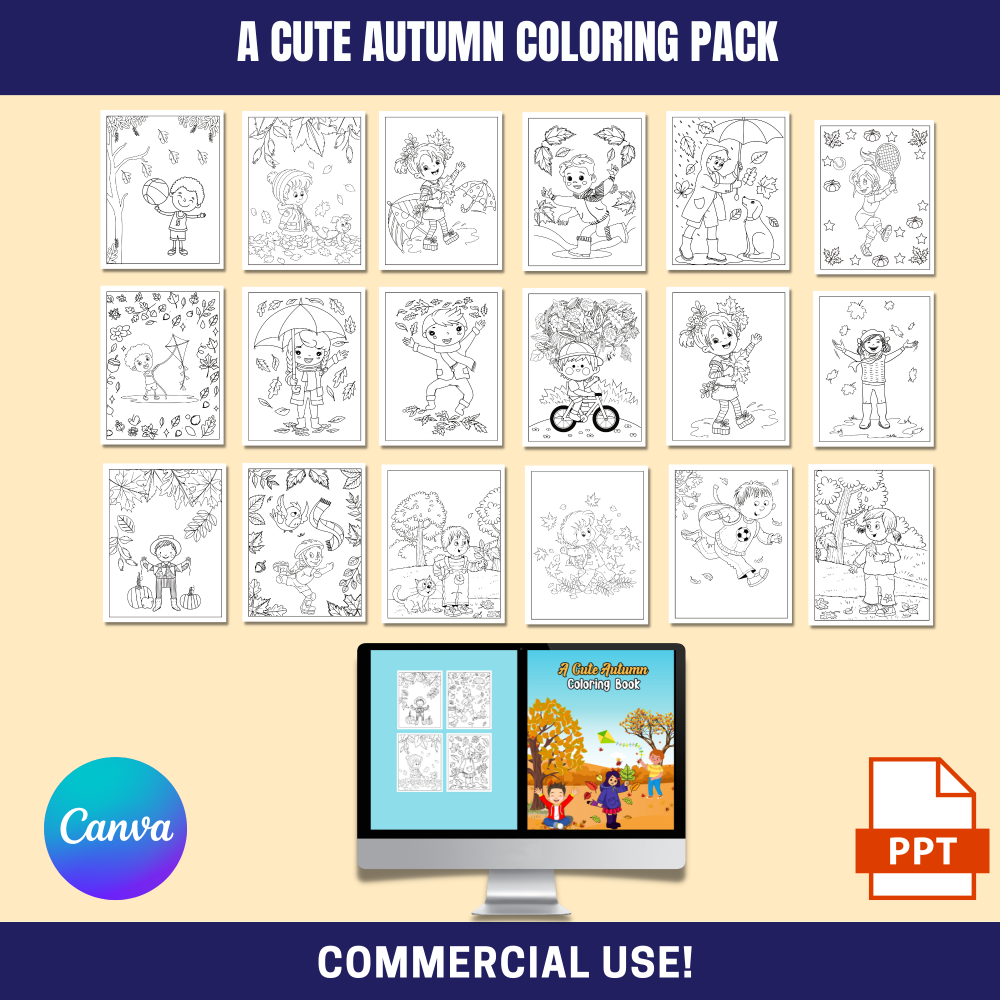 A Cute Autumn Coloring Pack PLR