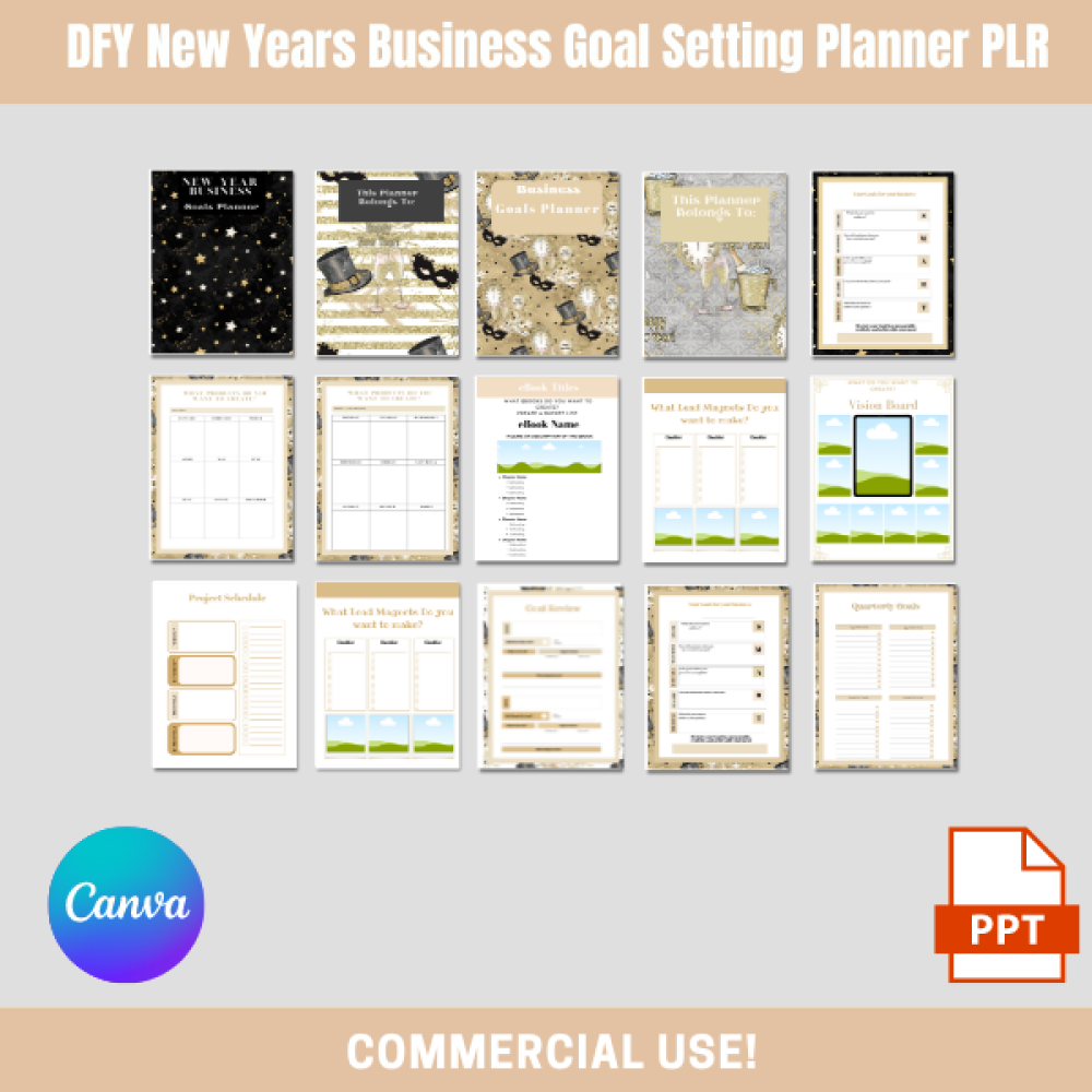 DFY New Year's Business Goal Setting Planner PLR