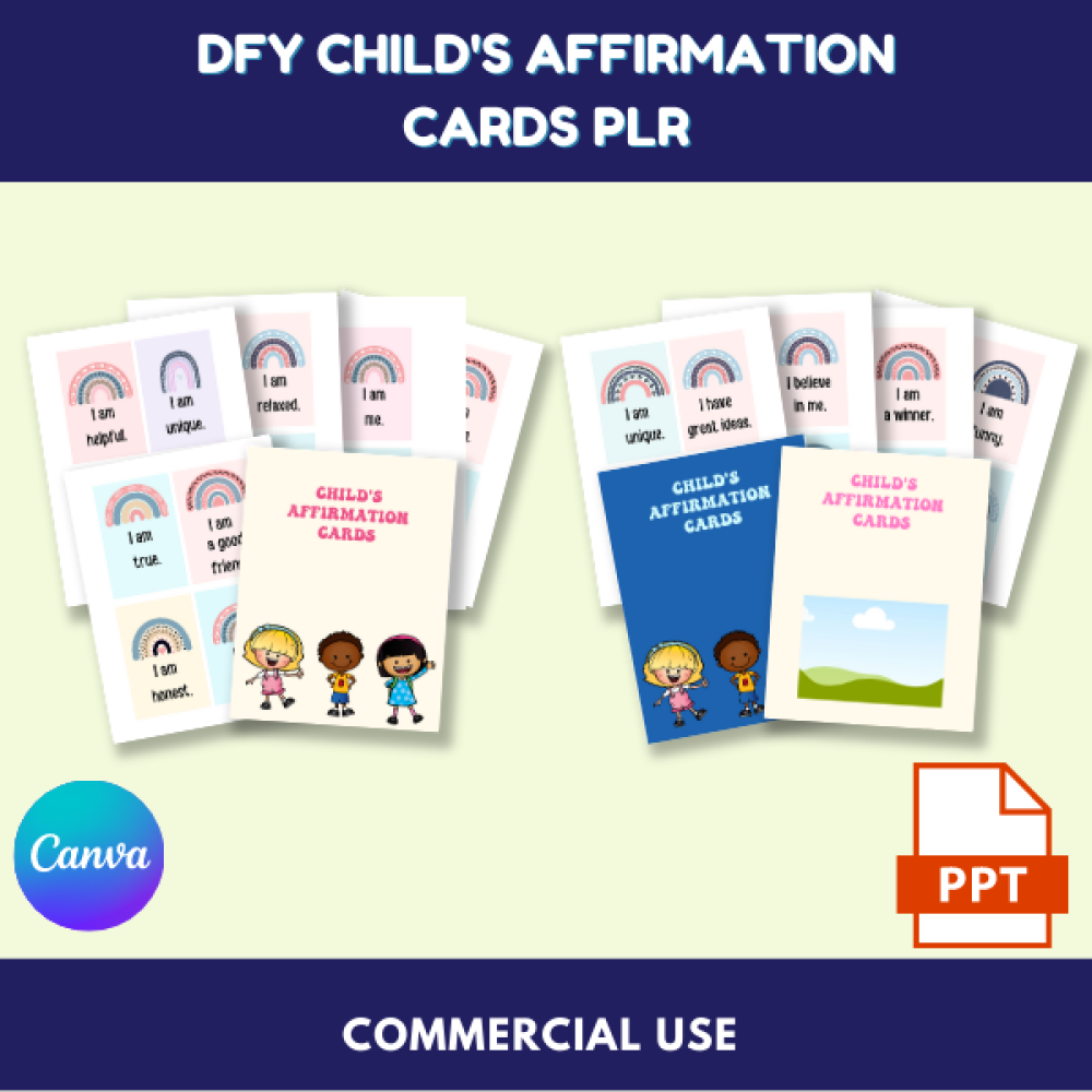 DFY Child's Affirmation Cards PLR