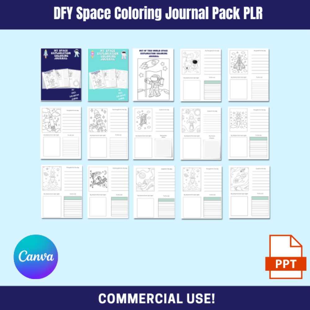 DFY Space Exploration Coloring Journal PLR