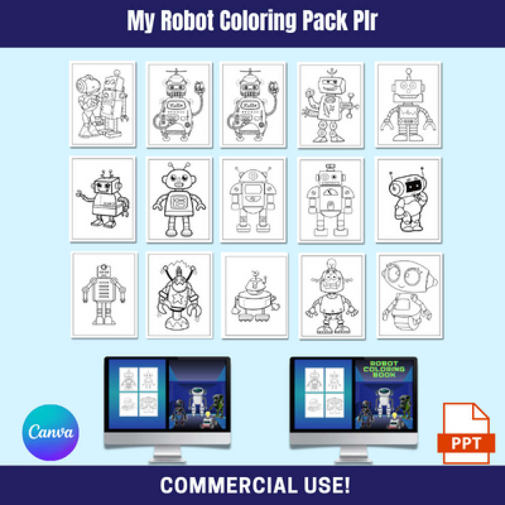 My Robot Coloring Pack PLR