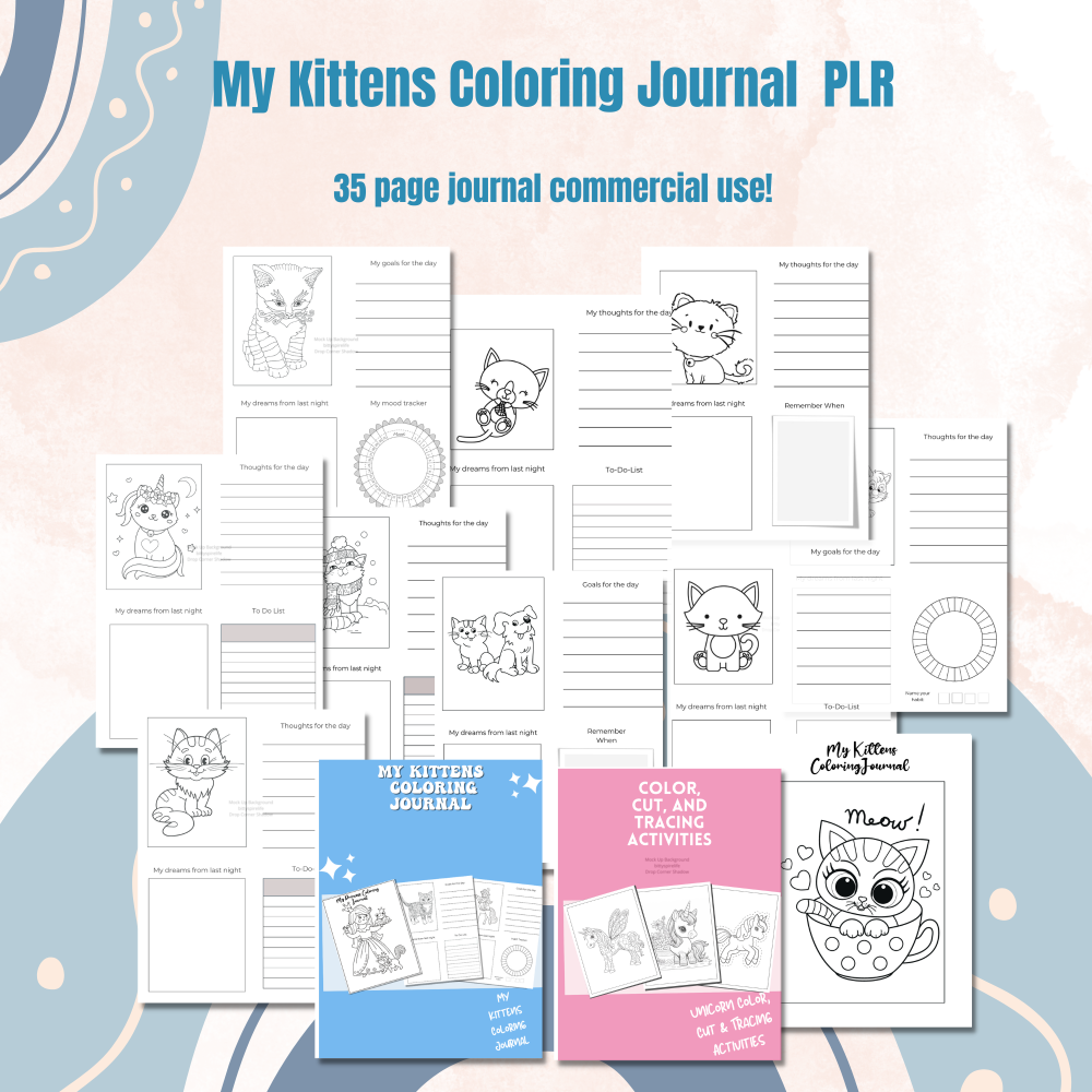 DFY My Kittens Coloring Journal PLR