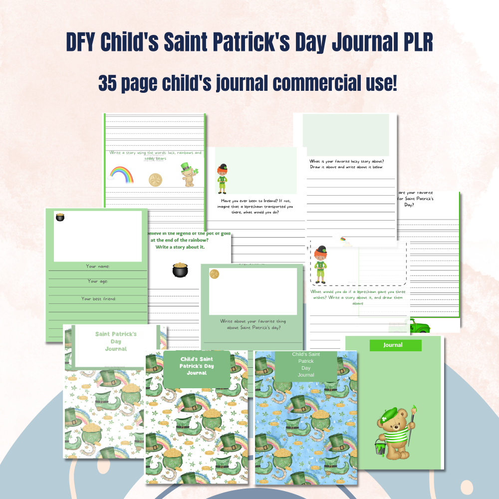 DFY Child's Saint Patrick Journal PLR