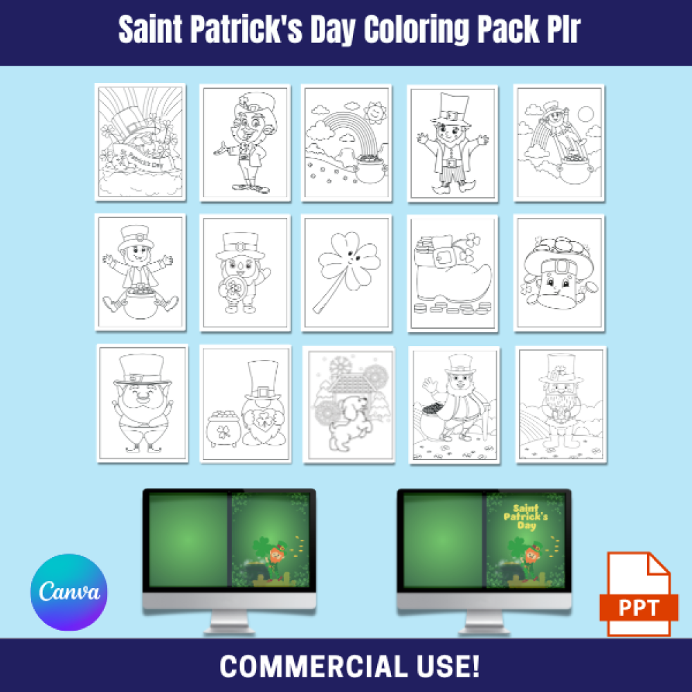 DFY Saint Patrick Day Coloring Pack PLR