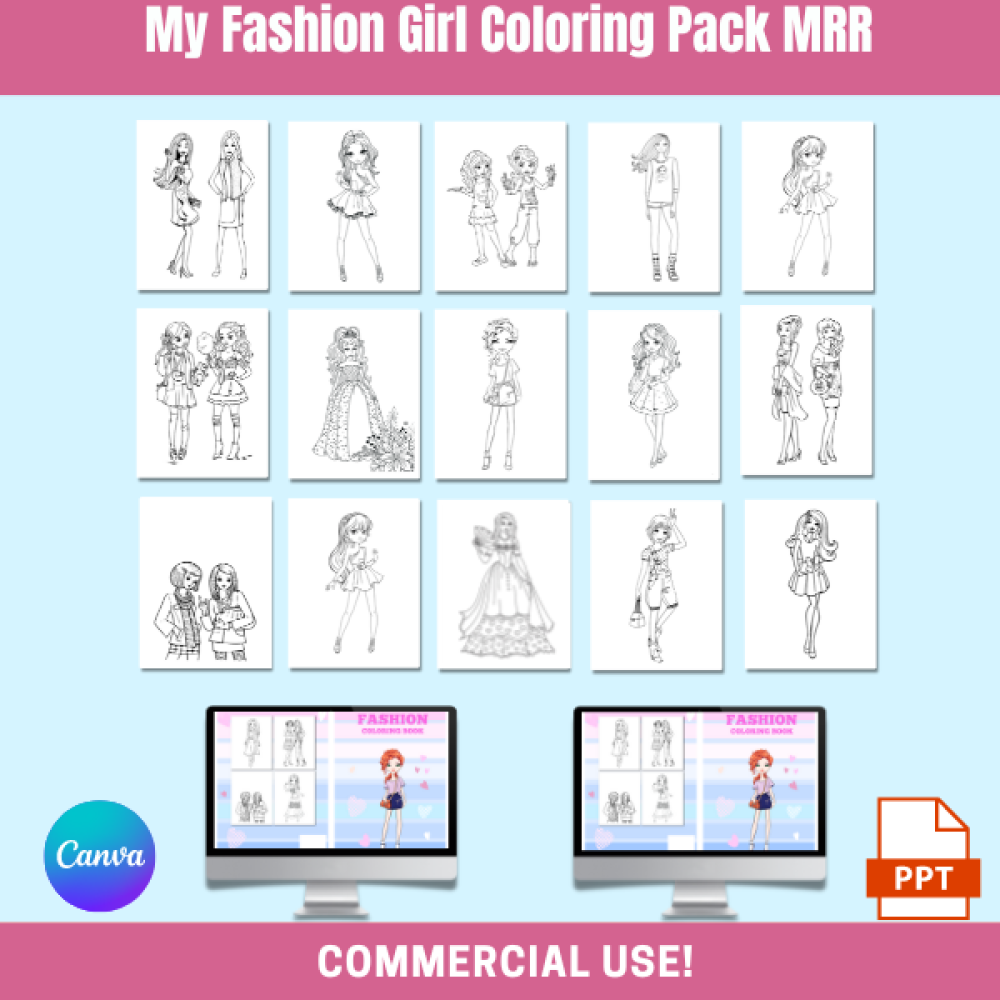 My Fashion Girls Coloring Pack MRR