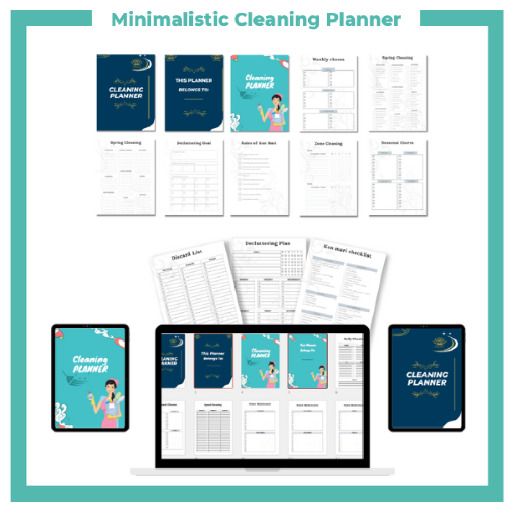Minimalistic Cleaning Planner PLR