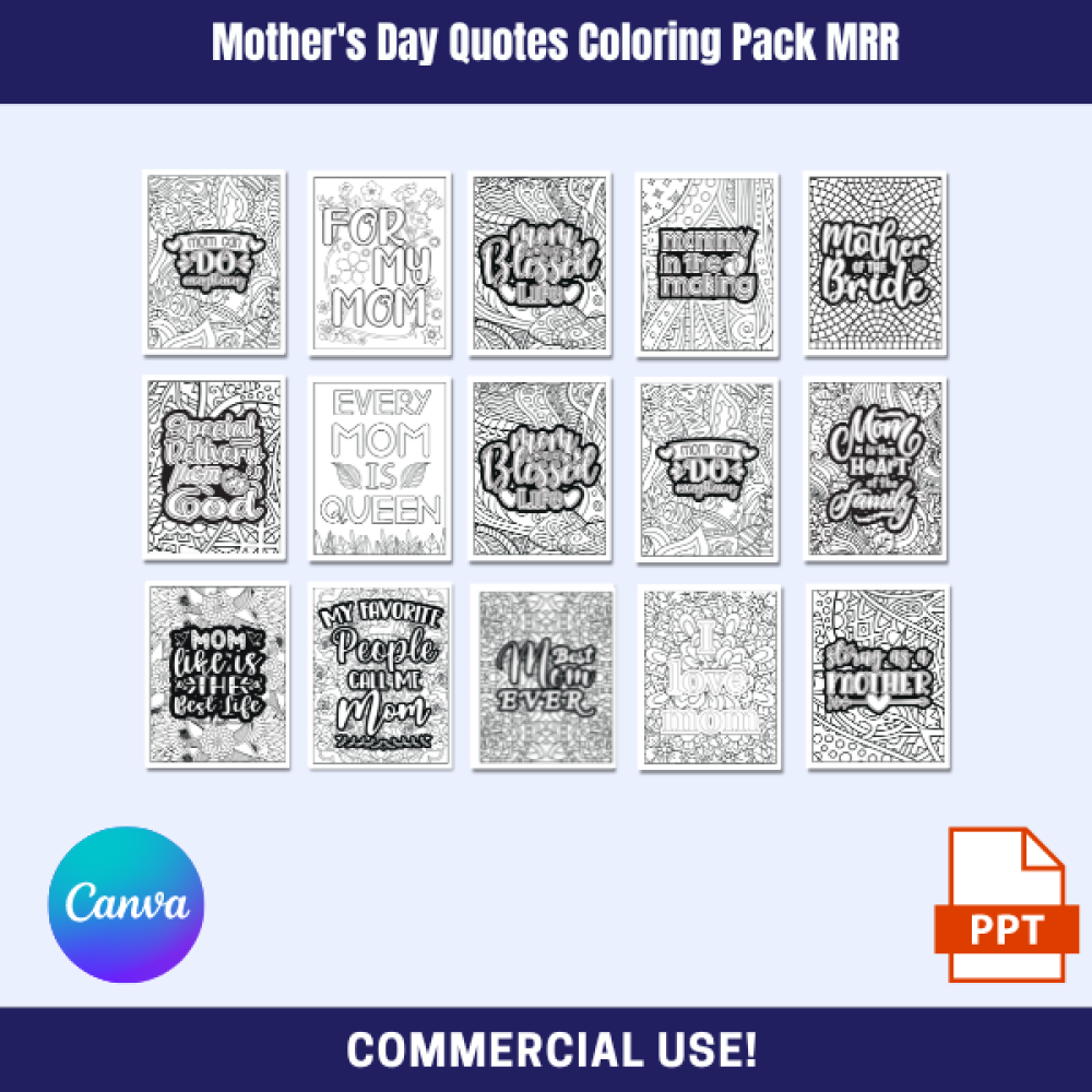 Mother's Day Quotes Coloring Pack MRR