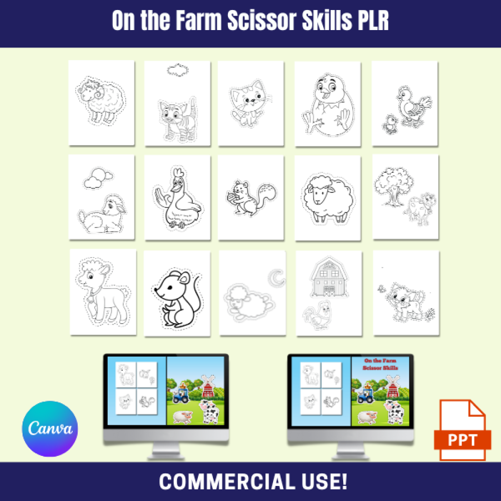 DFY On the Farm Scissor Skills PLR