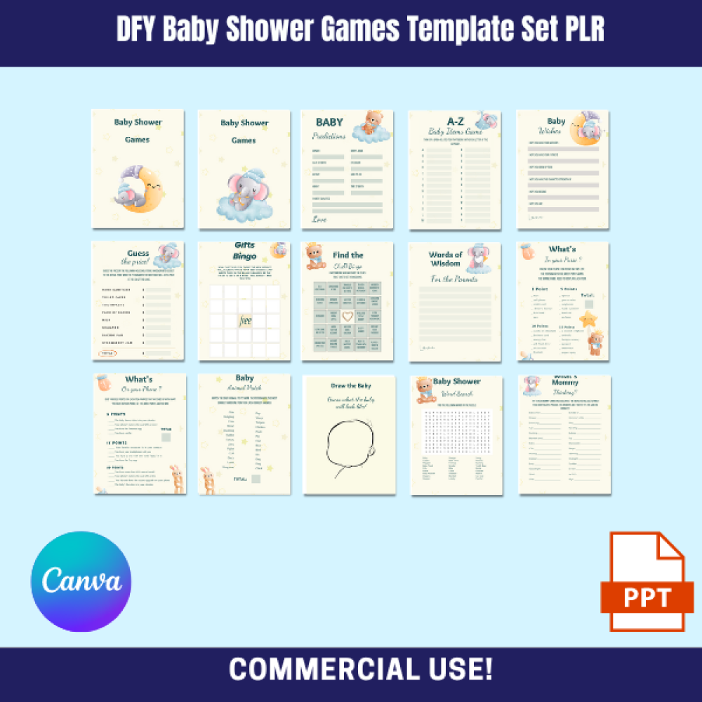 DFY Baby Shower Games Kit PLR