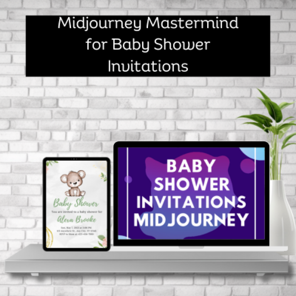 Midjourney Masterminds Baby Shower Invitations