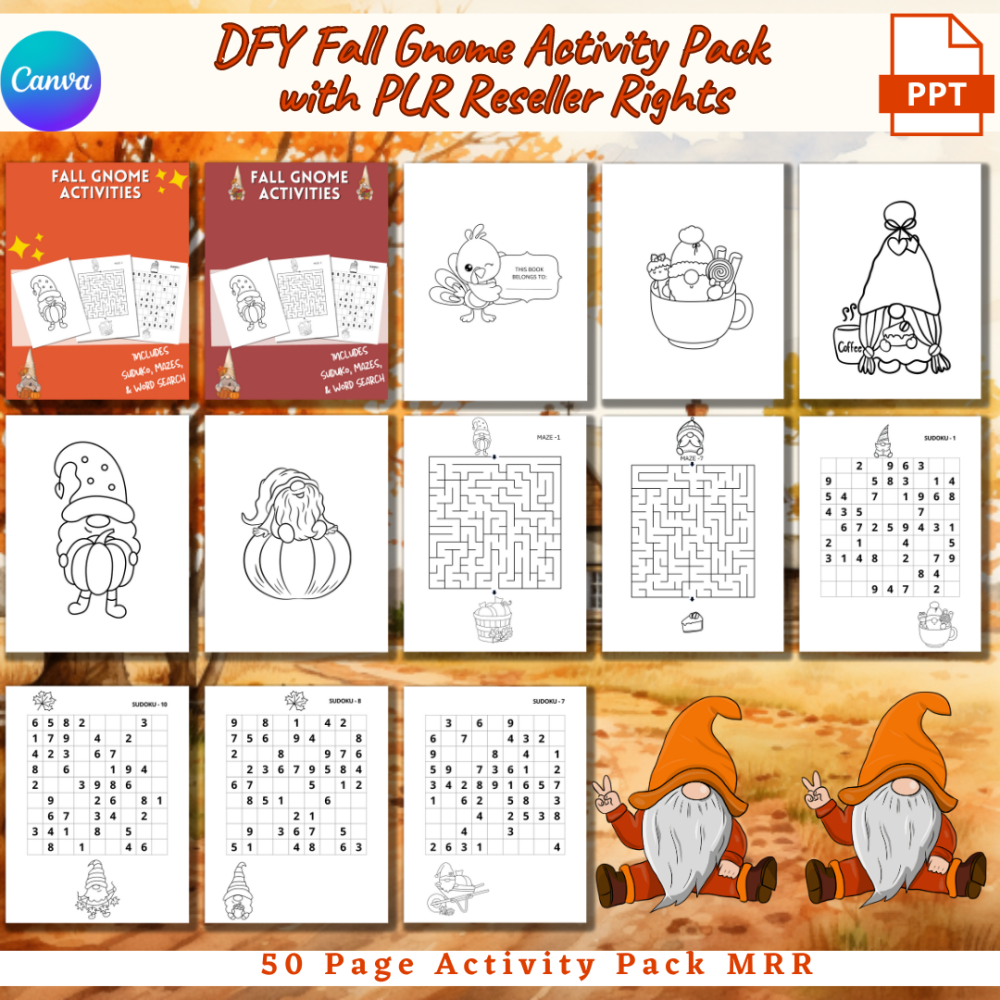 DFY Child's Fall Activities Pack with PLR Reseller Rights