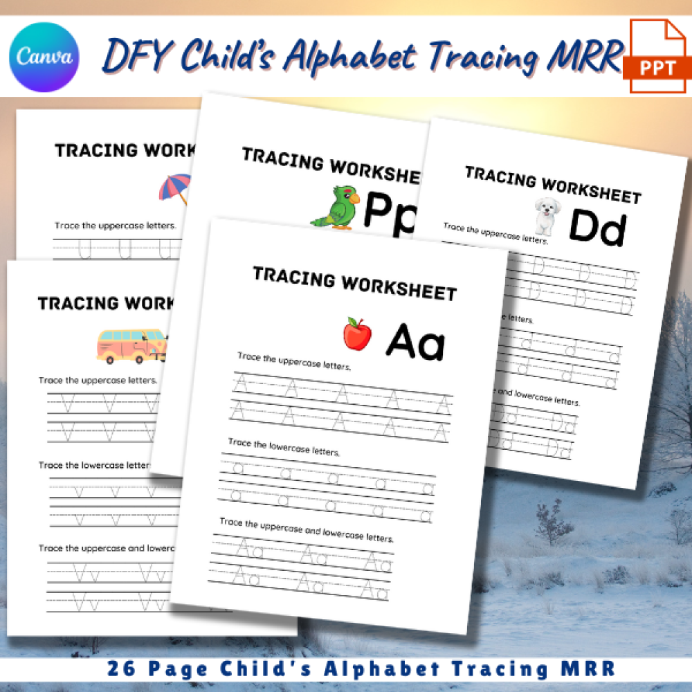 DFY Alphabet Tracing Worksheets MRR