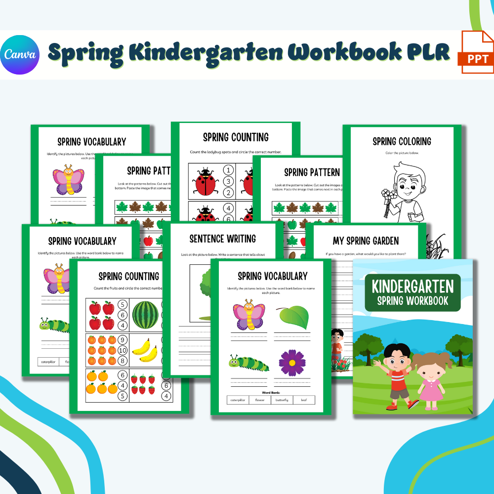 DFY Kindergarten Spring Workbook PLR