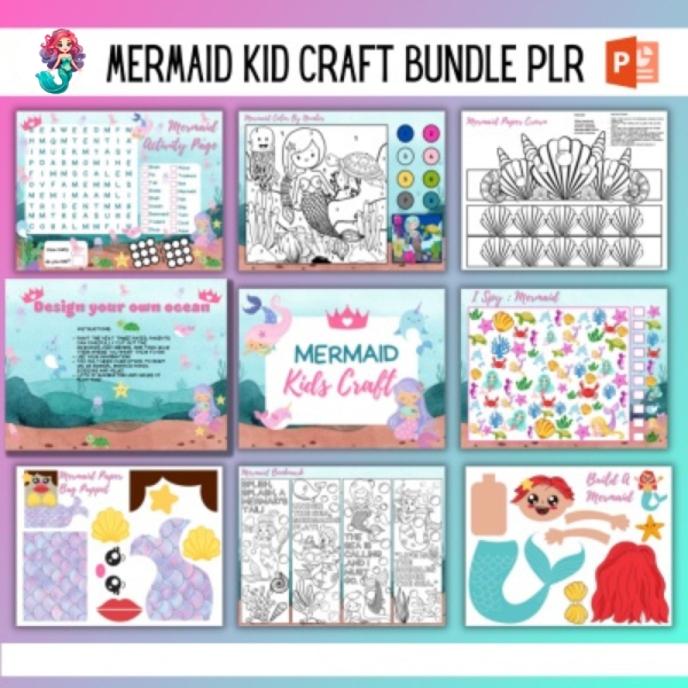 DFY Mermaid Kid's Craft Bundle PLR