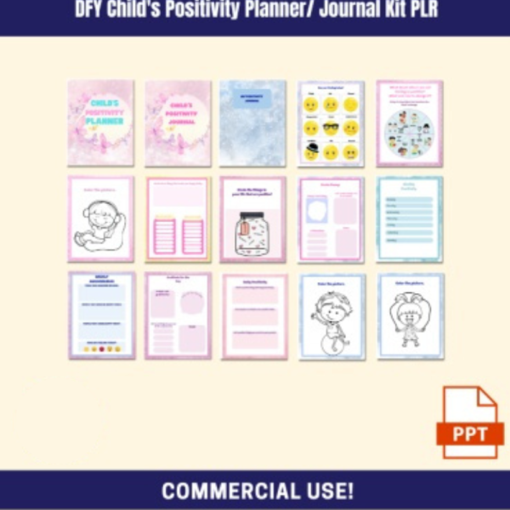 DFY Child's Positivity Planner/ Journal Kit PLR