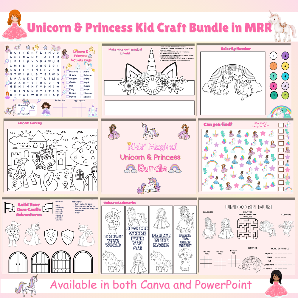 Unicorn and Princess Kids Craft Bundle in MRR