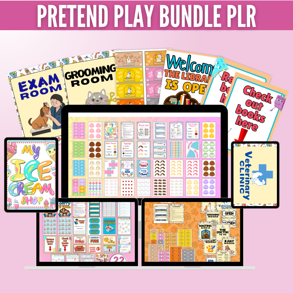 Pretend Play Printables Bundle PLR