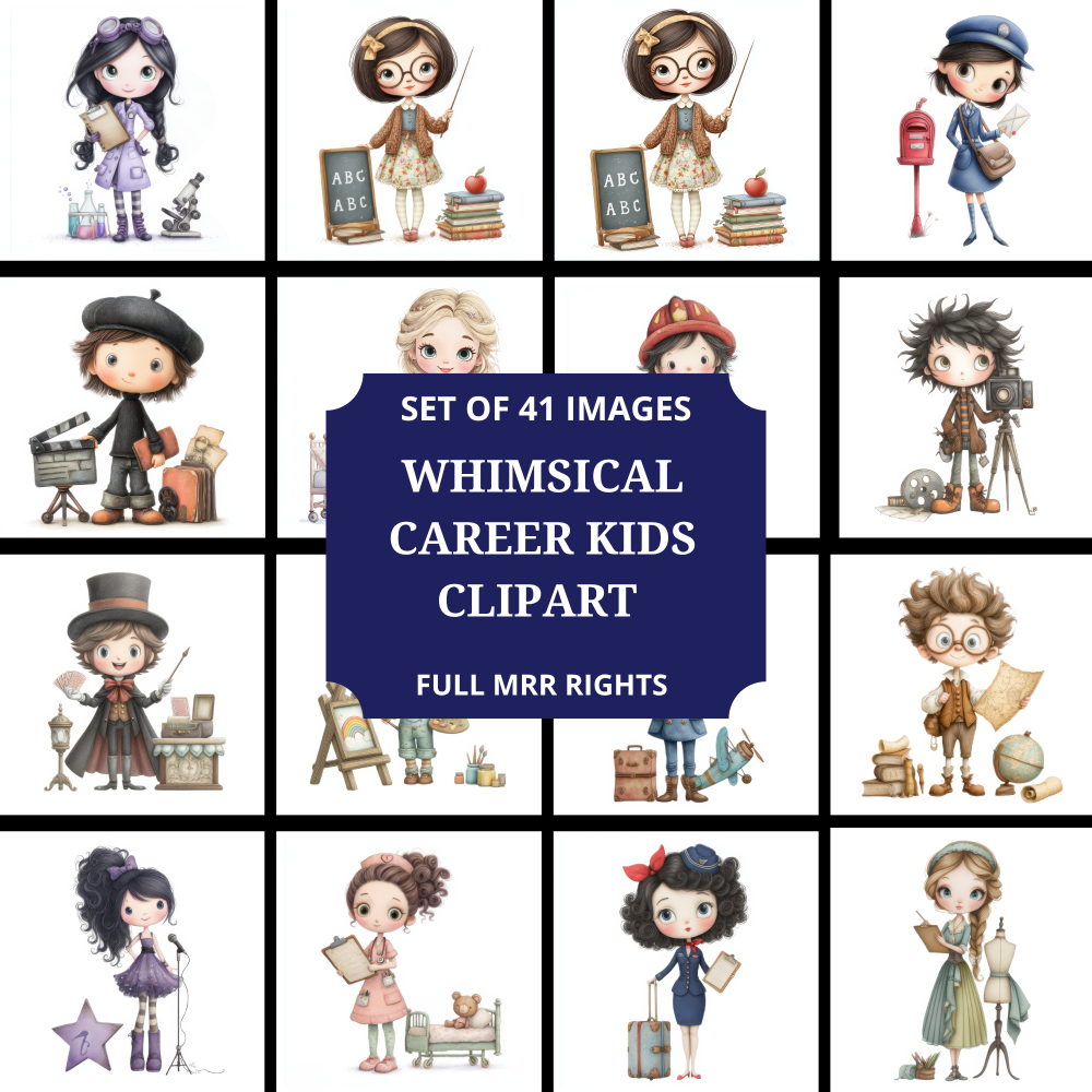 Whimsical Career Kids Clipart MRR