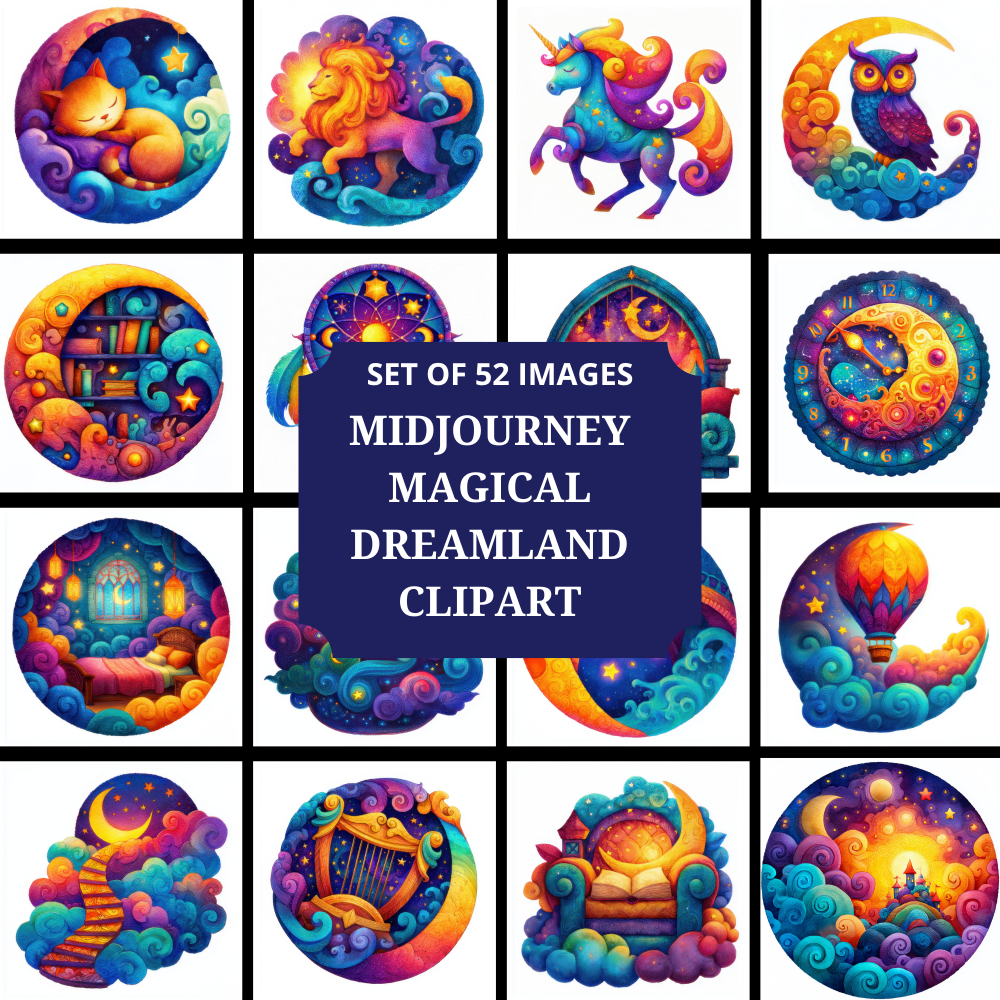 🌙💤 MidJourney Magical Dreamland Clipart Pack in MRR 💤🌙