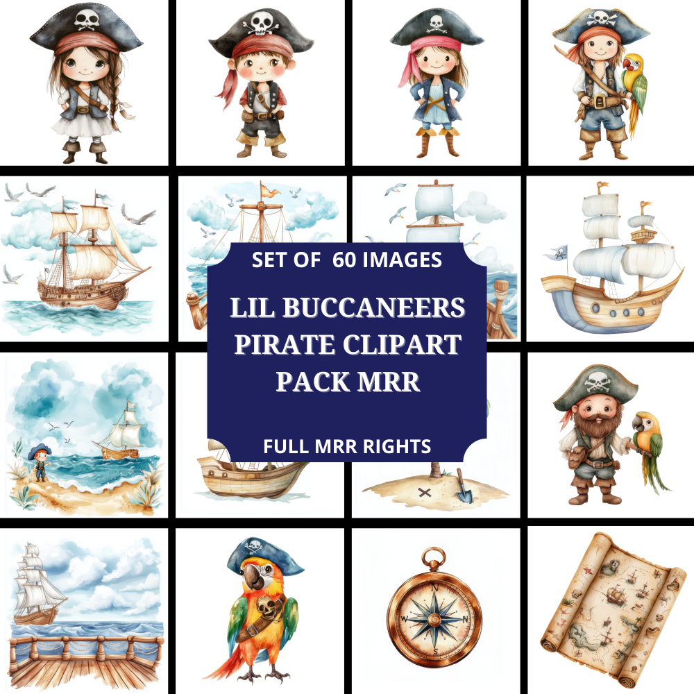Lil Buccaneers Pirate Clipart Pack in MRR