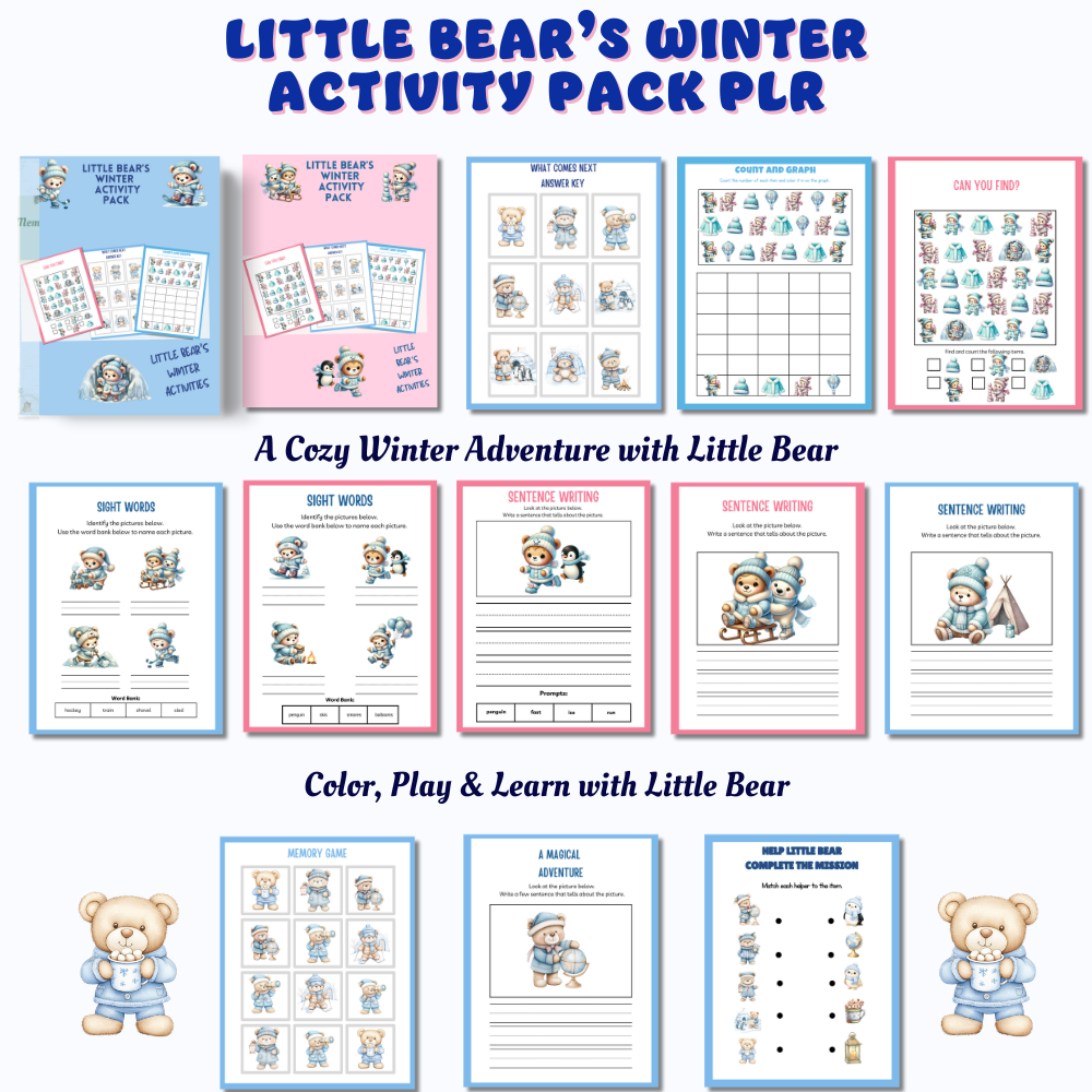 🐻❄️ Little Bear&rsquo;s Winter Activity Pack PLR ❄️🐻