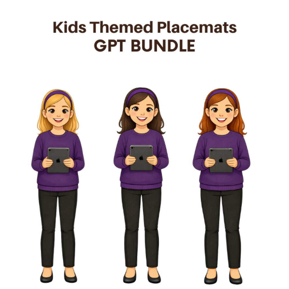 Kids Themed Placemat GPT Bundle