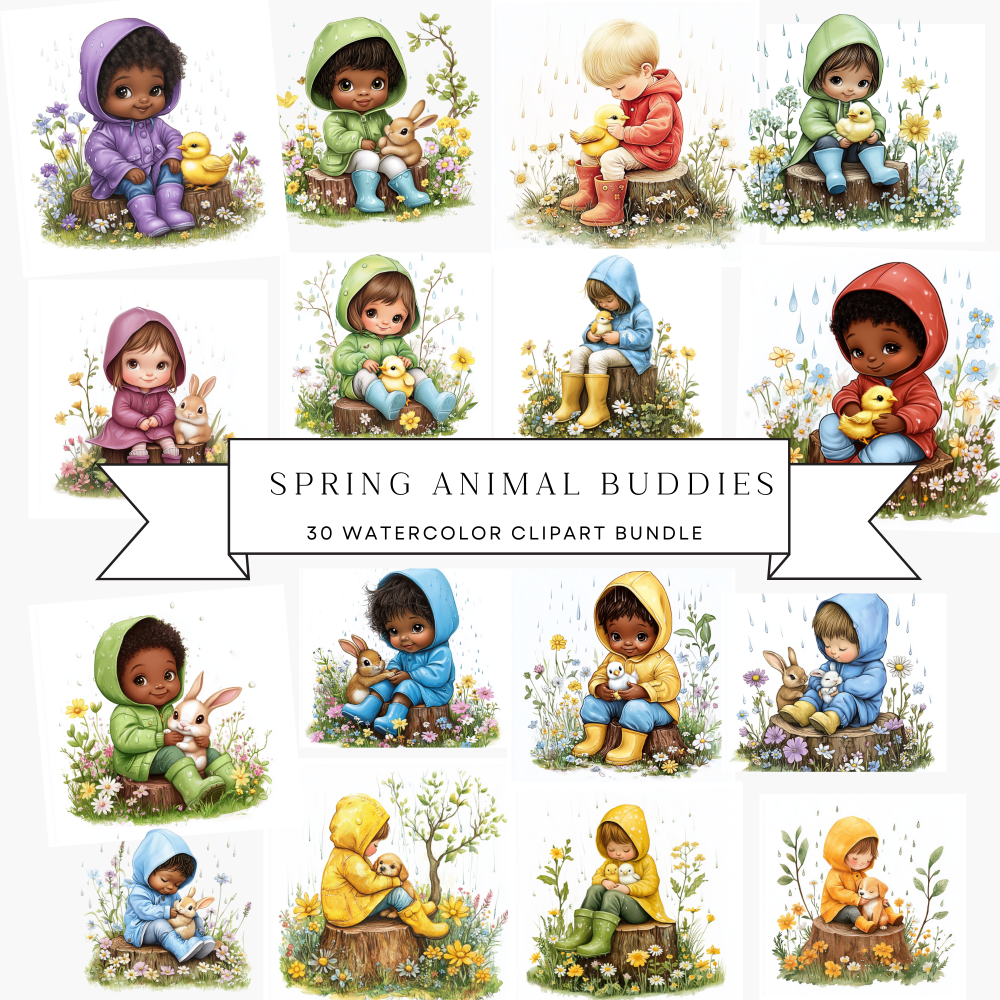 🌸 Adorable Spring Buddies Clipart Pack MRR