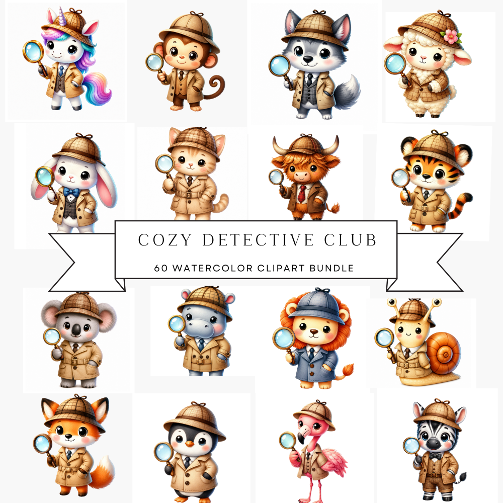 Cozy Detective Club Clipart Pack MRR