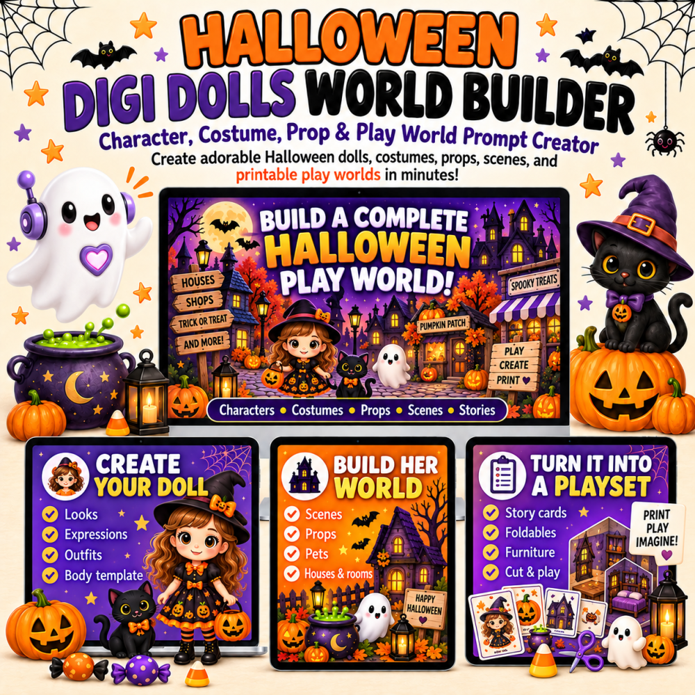 🎃✂️ Halloween Digi Dolls World Builder ✂️🎃