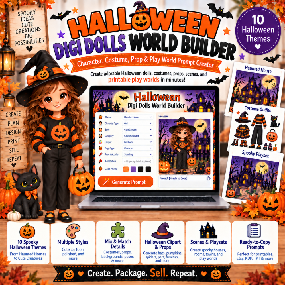🎃✂️ Halloween Digi Dolls World Builder ✂️🎃