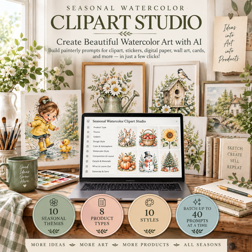 Seasonal Watercolor Clipart Studio