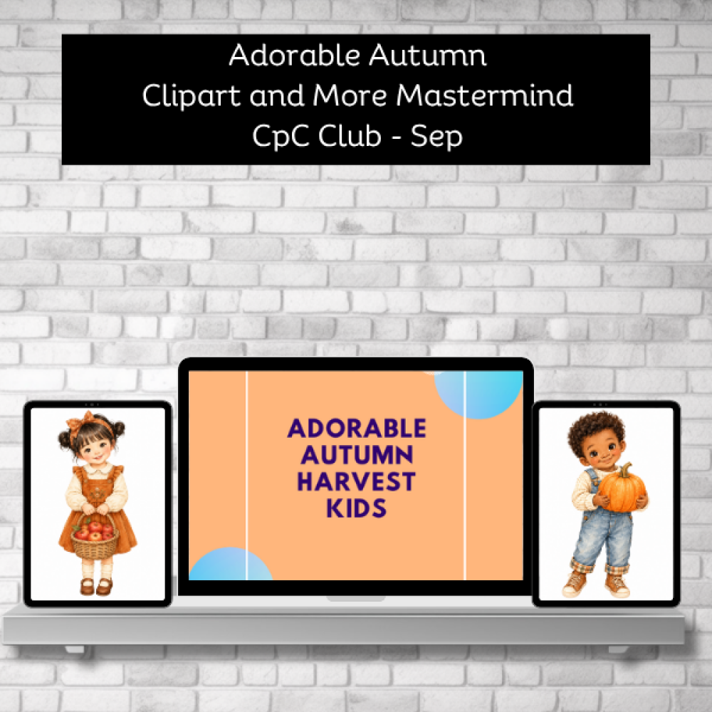 Creative Printables Club - Adorable Autumn Harvest Fall Kids Clipart and More Mastermind