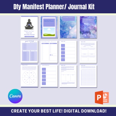 Dfy Manifest Your Best Life Planner Journal Kit PLR