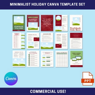 A PLR Minimalist Holiday Canva Template Set