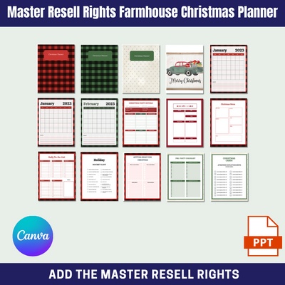Master Resell Rights Farmhouse Christmas Planner