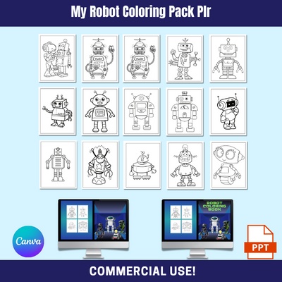 My Robot Coloring Pack PLR