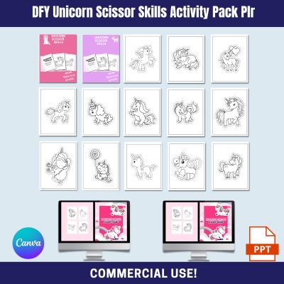 DFY Unicorn Scissor Skills PLR