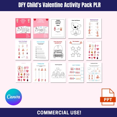 DFY Child Valentine Activity Pack PLR