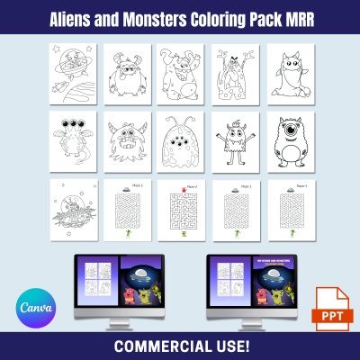 Aliens And Monsters Coloring and Maze Pack MRR