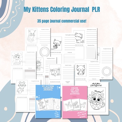 DFY My Kittens Coloring Journal PLR