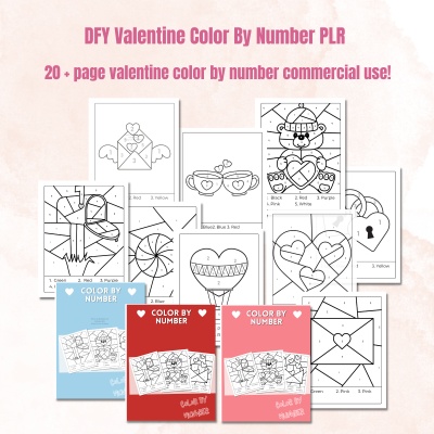 Valentine Color By Number PLR
