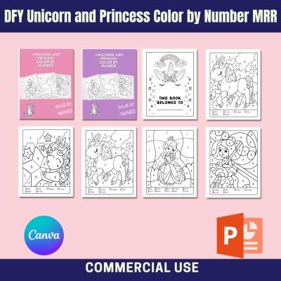 DFY Unicorn and Princess Color By Number MRR