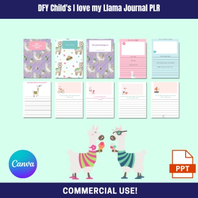 Child's Journal I Love My Llama Journal PLR