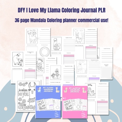 DFY I Love My Llama Coloring Journal PLR