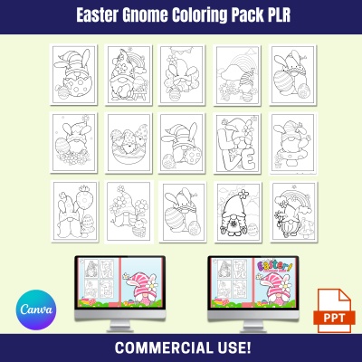 Easter Gnome Coloring Pack PLR